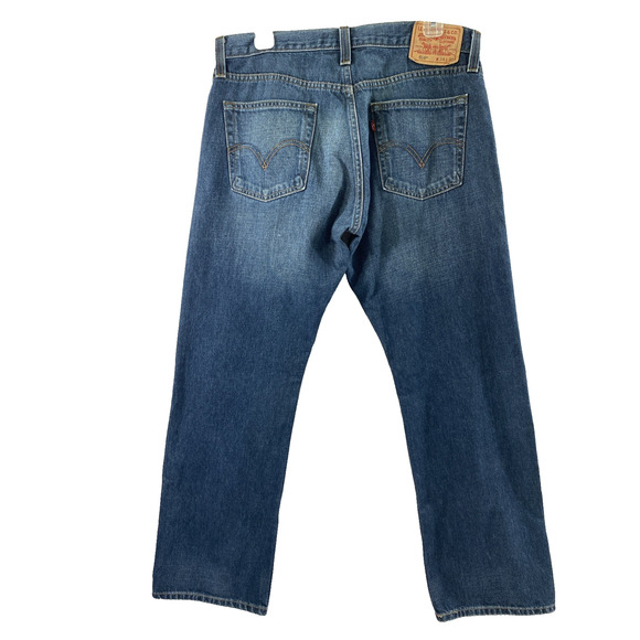 Levis 514 Jeans Mens 33 x 29.5 Slim Straight Dark Wash Denim Mid Rise - Picture 2 of 13